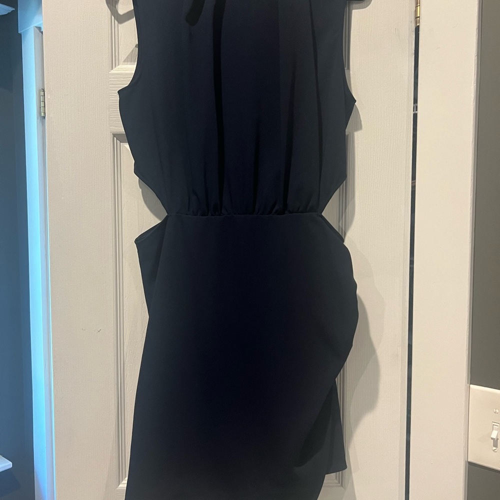 Zara Asymmetrical Navy Dress